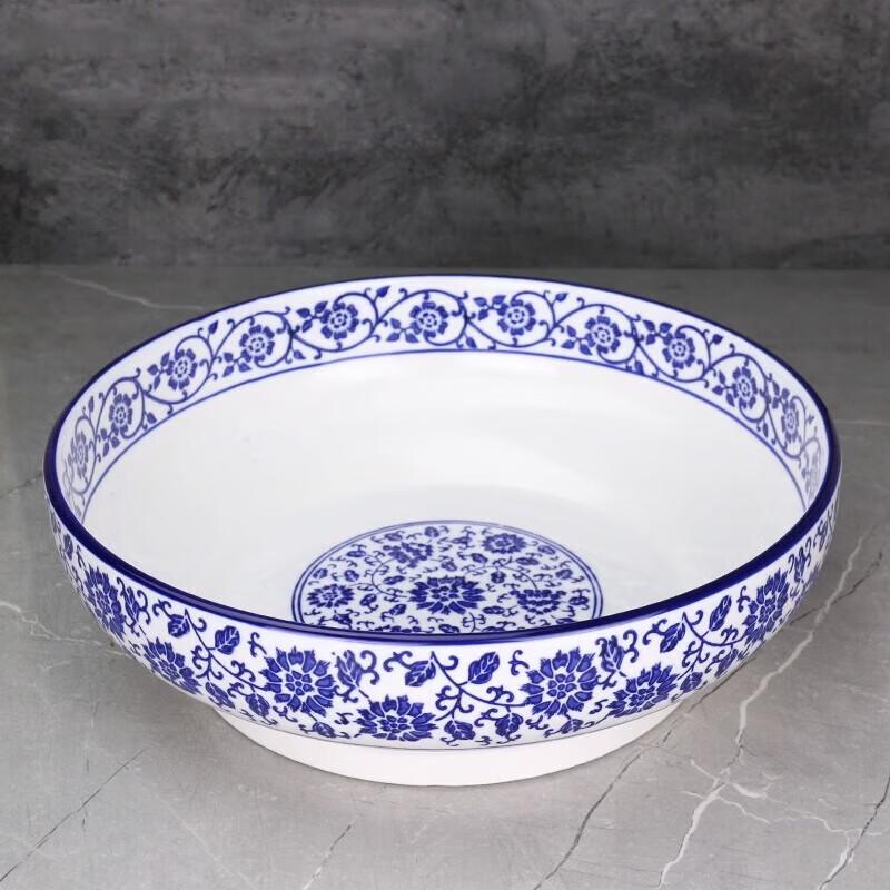 Huìhuáng Blue and White Ceramic Large Serving Bowl