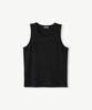 STCO Applique Ribbed Sleeveless T-Shirt Black (Semi-Oversized Fit)_Stsvb75Nsb