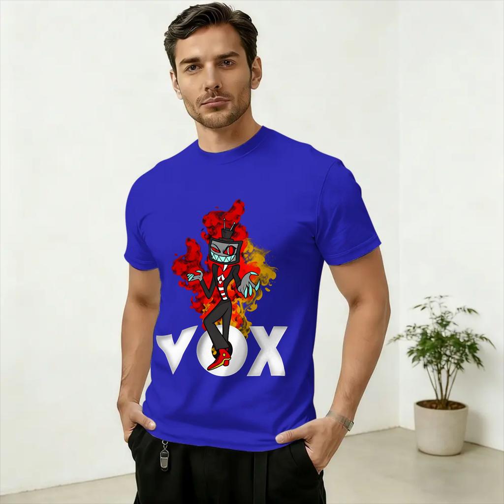 Unisex's Hazbins Hoteling Vox Solo Metal T Shirts  Pure Cotton Tops Novelty Short Sleeve Crew Neck Tee Shirt Printed T-Shirt