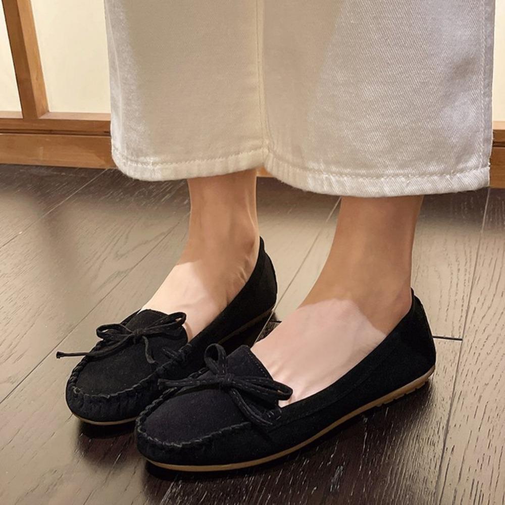 Trend Fashion Casual Lofers Women's Flat Shoes Ladies Elegant Butterfly-Knot Comfortable Women Soft Classic Office Shoes