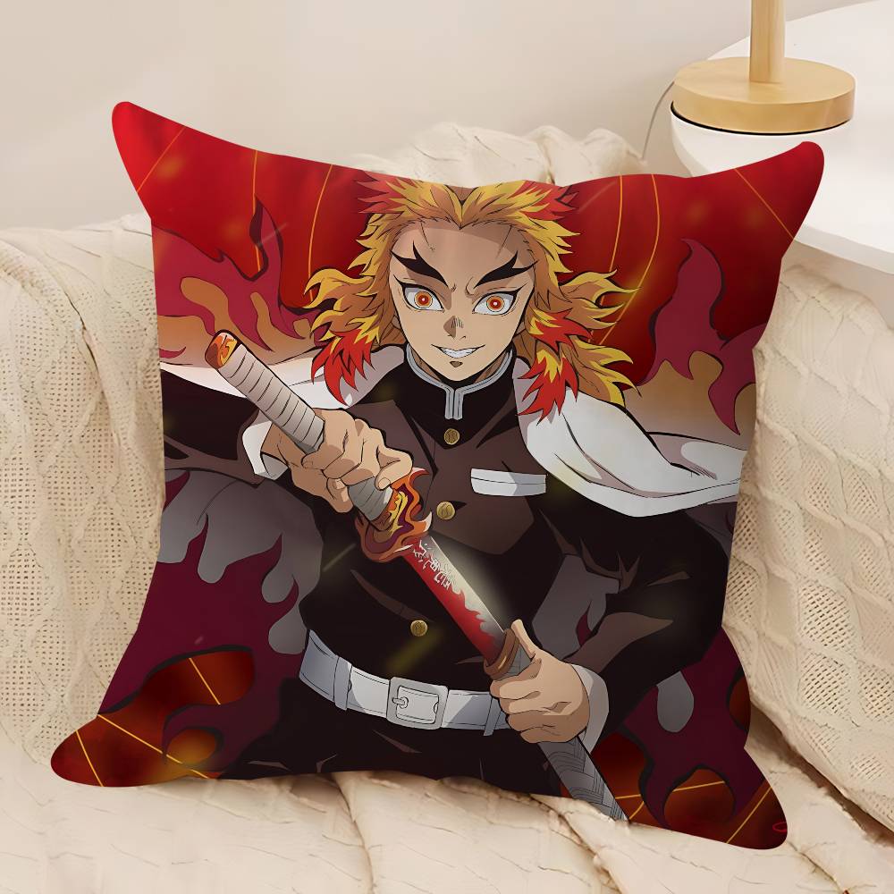 

Characters K-Kyoujurous Rengoku Pillow Case Removable Washable Cushion Cover – All-Season Soft Linen 12x12Inch