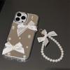 Applicable To Iphone16Pro Mobile Phone Case, Apple 17Pro Mirror High-End Sense 15, Pearl Bow 15 Handling