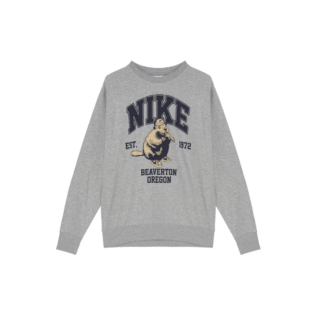 Nike Sweatshirts Men's Gray Crew Neck Moderate Regular HV1063-063