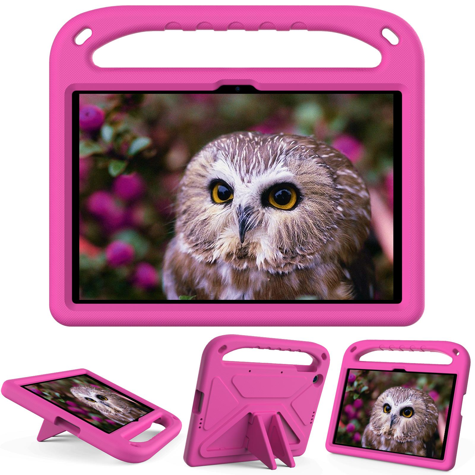 

For Honor Pad X8 Kickstand Cover Kids-Friendly EVA Tablet Case with Handle Rose