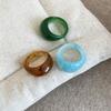 3Pcs/Set Vintage Transparent Acrylic Resin Irregular Ring For Women Travel Aesthetic Knuckle Finger Rings Accessories Jewelry