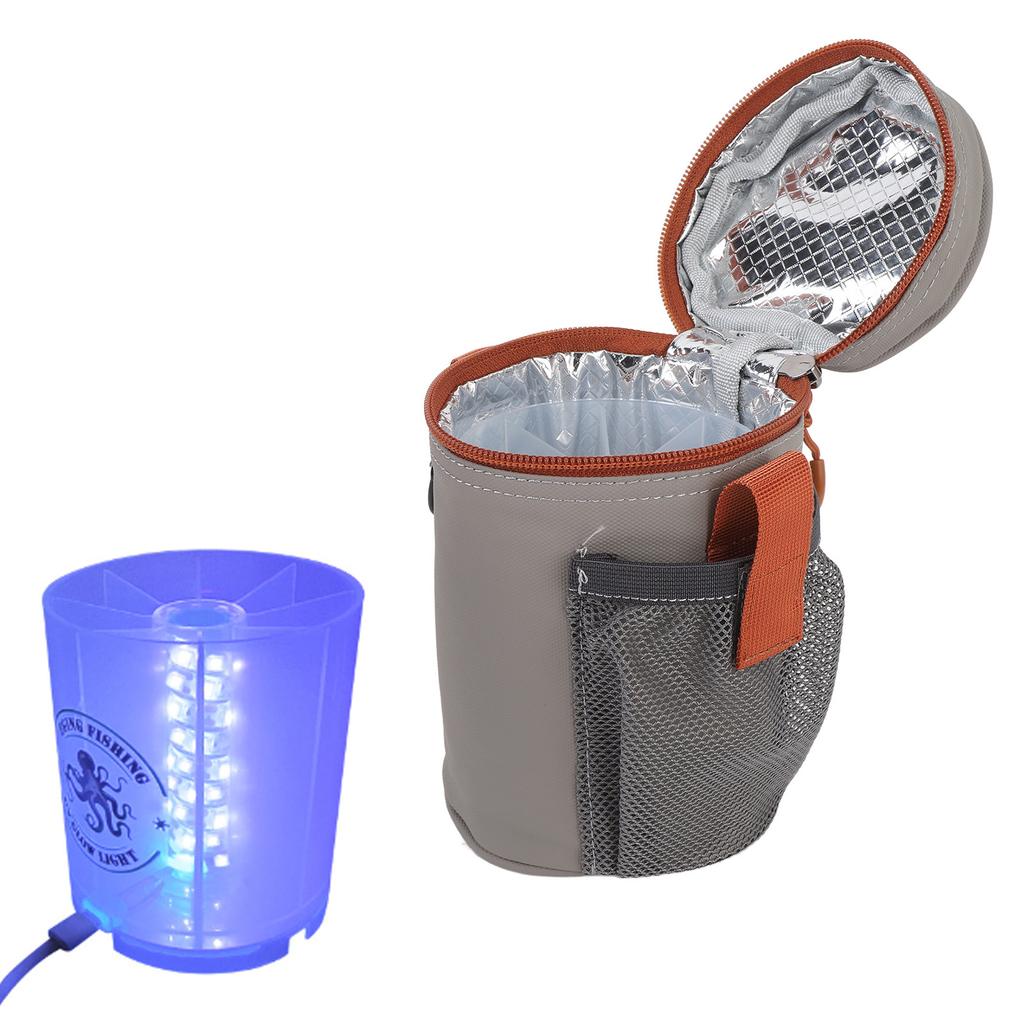 Fishing Bag with Glow Light UV Squid Jig Fill Light Type C Female Power Port Fishing Bag with Glow Light for Hard Bait Soft Bait