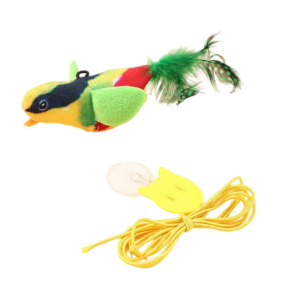 Indoor Interactive Birds Toy for Cat Chasing Teasing Toy Sounding Catnip Cat Teaser Toy Self-hilarity Wall Hanging Birds Cat Toy