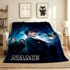 Custom Name Castle Night Flannel Blanket Throw Blanket Soft Warm Sofa Bed home Decor Unique Gift