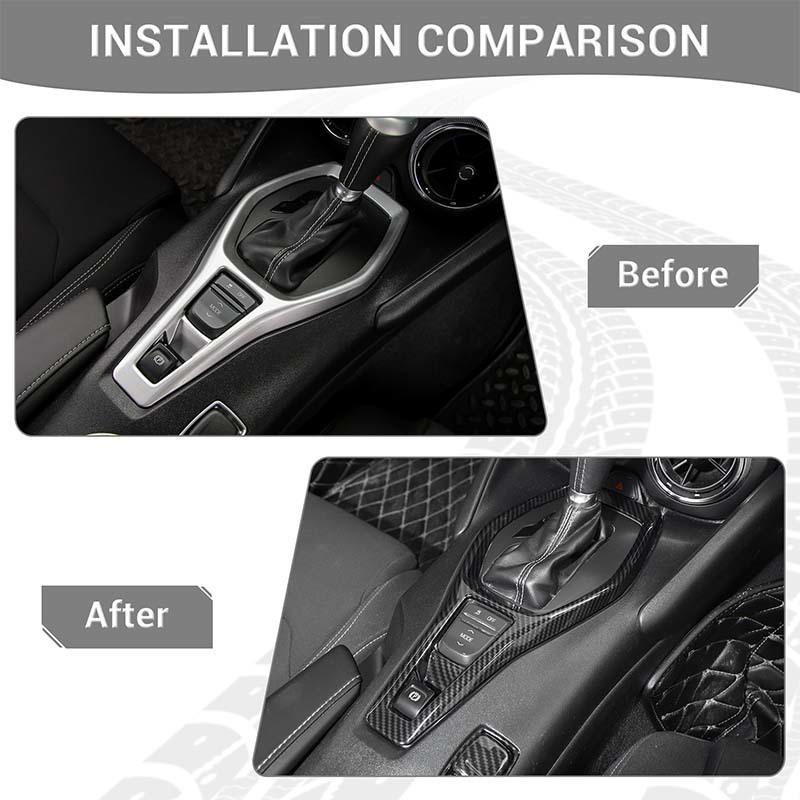 Car Gear Shift Panel Decoration Protective Cover For Chevy Camaro 2017 Up Car Interior Accessories