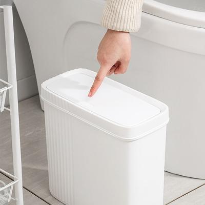 Press Trash Can Living Room Seam With Lid Toilet Toilet Kitchen Bedroom Paper Basket Bathroom Household Cleaning Tools Home
