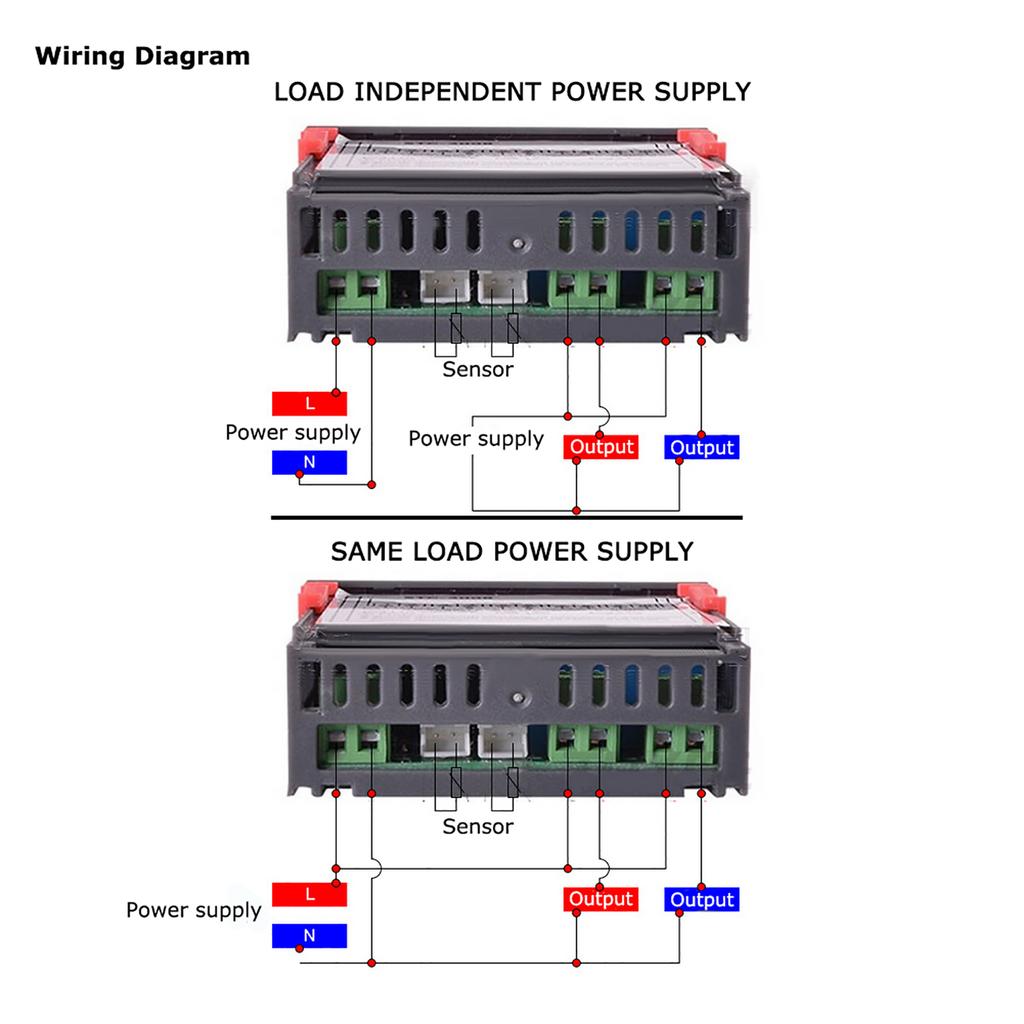 Digital Intelligent Thermostat Adjustable Temperature Controller Switch with Dual NTC (12V)