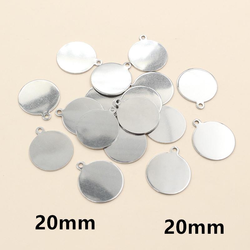 20-200pcs 6-25mm Stainless Steel Round Coin Charms Pendant DIY Jewelry Making Accessories Fingings for Necklace Bracelet