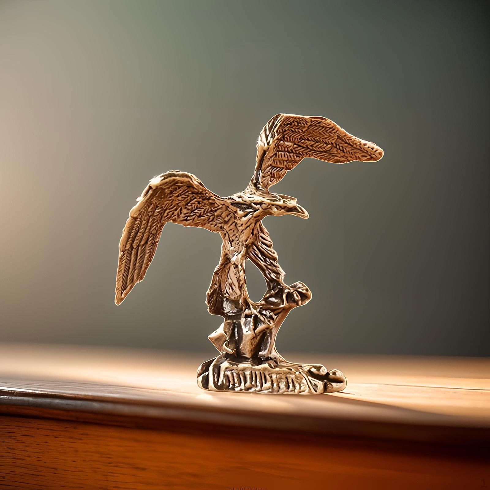 

Eagle Ornament Animal Figurine Tabletop Centerpiece Modern Collectible Hawk Statue Brass for Office