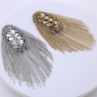 Tassel Epaulet Rhinestone Shoulder Board Costume Shoulder Badge Decor Shoulder Mark Fringe Epaulet Badge Exquisite Fashion NEW