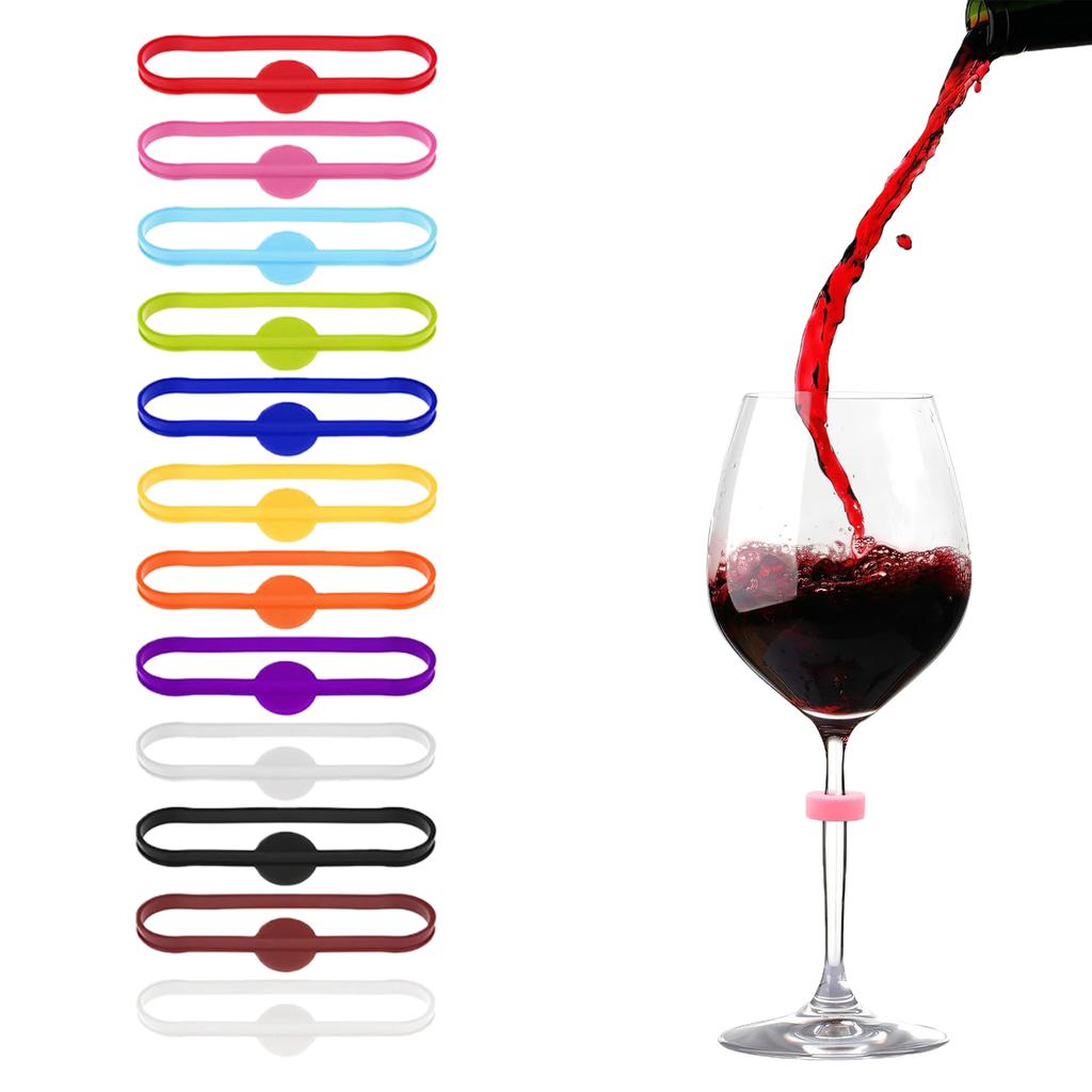 Colorful Silicone Glass Clips For Wine Cups Party Essential With Easy Identification Different Color