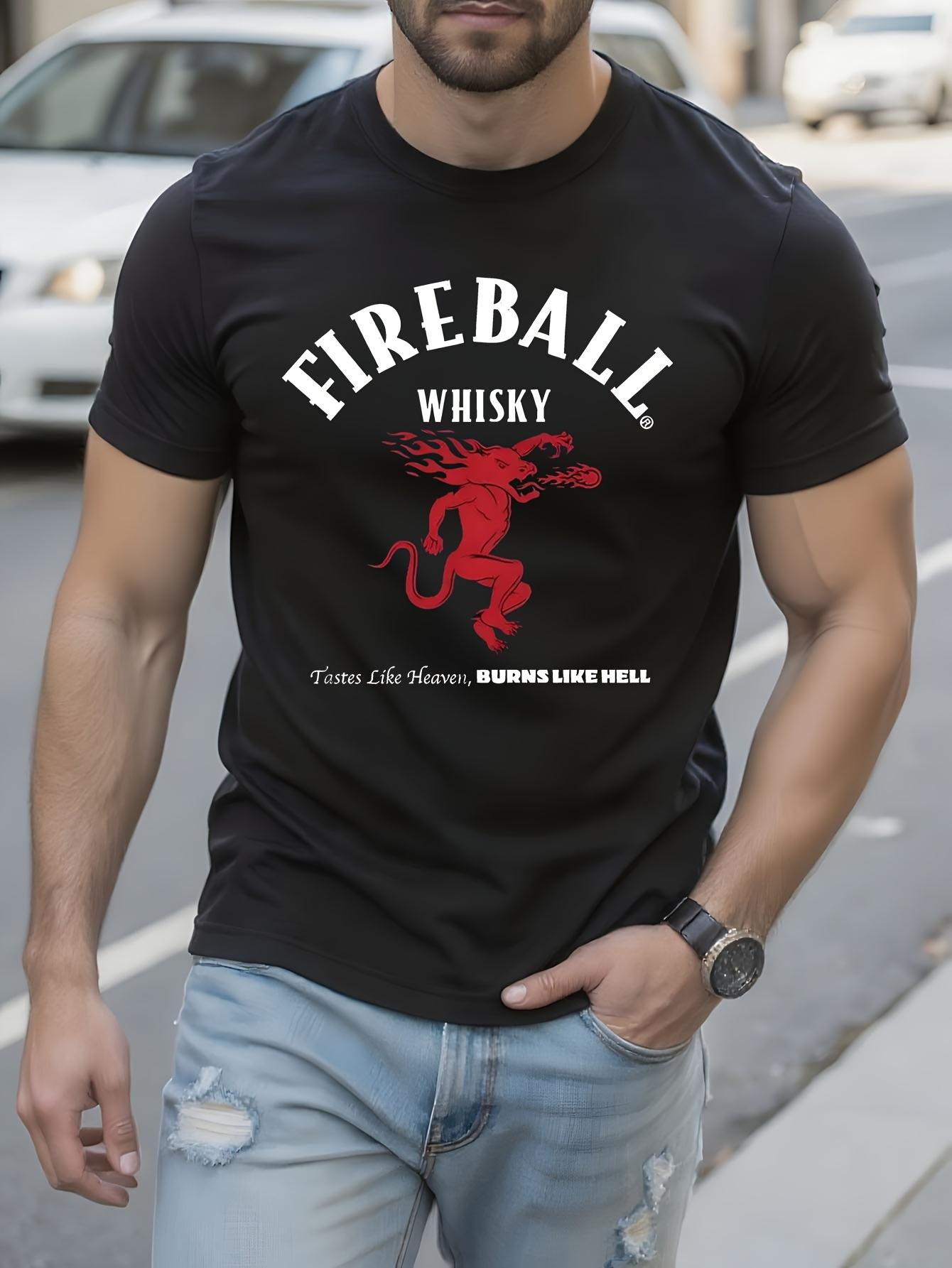 Fireball Cinnamon Whisky Graphic Tshirt Bold Red Flame De... S