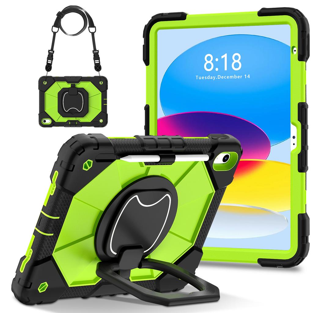 Kids Tablet Case For iPad 10 10.9 10th 10.2 Pro 11 9th 8th A16 Air 5 4 Generation Shockproof Rotating Stand Shoulder Strap Cover