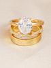 3pcs Elegant Cubic Zirconia Inlaid Ring Set, Jewelry Accessories Suitable For Women To Wear At Weddings, Parties And Gatherings,