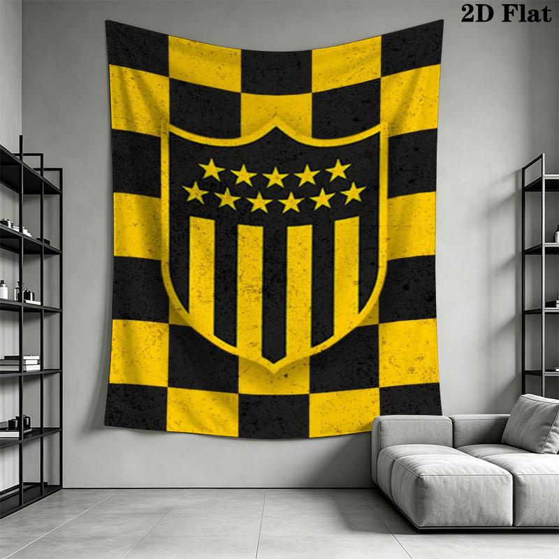 Penarol Fußballverein Wandteppich Ästhetisches Wandbehang Gedruckter Stoffdecke Dekorative Wandteppiche für Schlafzimmer Wohnzimmer Heimdekoration