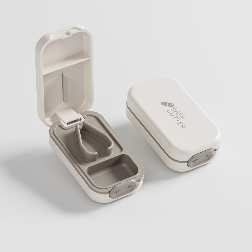 

Pill splitter with stainless steel blades can cut pills in half can cut large or small pills can cut vitamin tablets