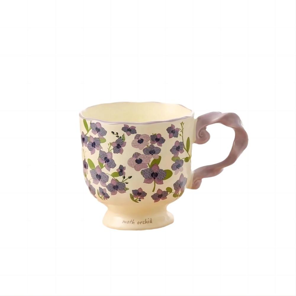 Small fresh retro floral mug