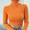 2025 Women's High Neck Solid Color Knit Pullover Sweater