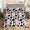 Pig Duvet Cover Kids Cute Pink Pig Farm Animal Comforter Cover With Zipper Closure Boys Girls Cartoon Farm Animal Bedding Sets