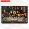 2d Flat 30*20cm, "The Last Supper" Vintage Wooden Wall Sign, Perfect for Coffee Decor and Holiday Gifts, Home, Kitchen, Garden, Bedroom, Bar.