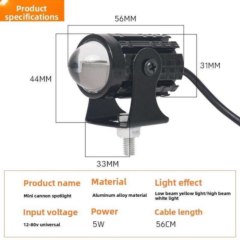 LED Spotlight Headlights Mini 5W LED Spot Light For Motorcycle Bike Accessories 12 80V Waterproof High Brightness Fog Lights