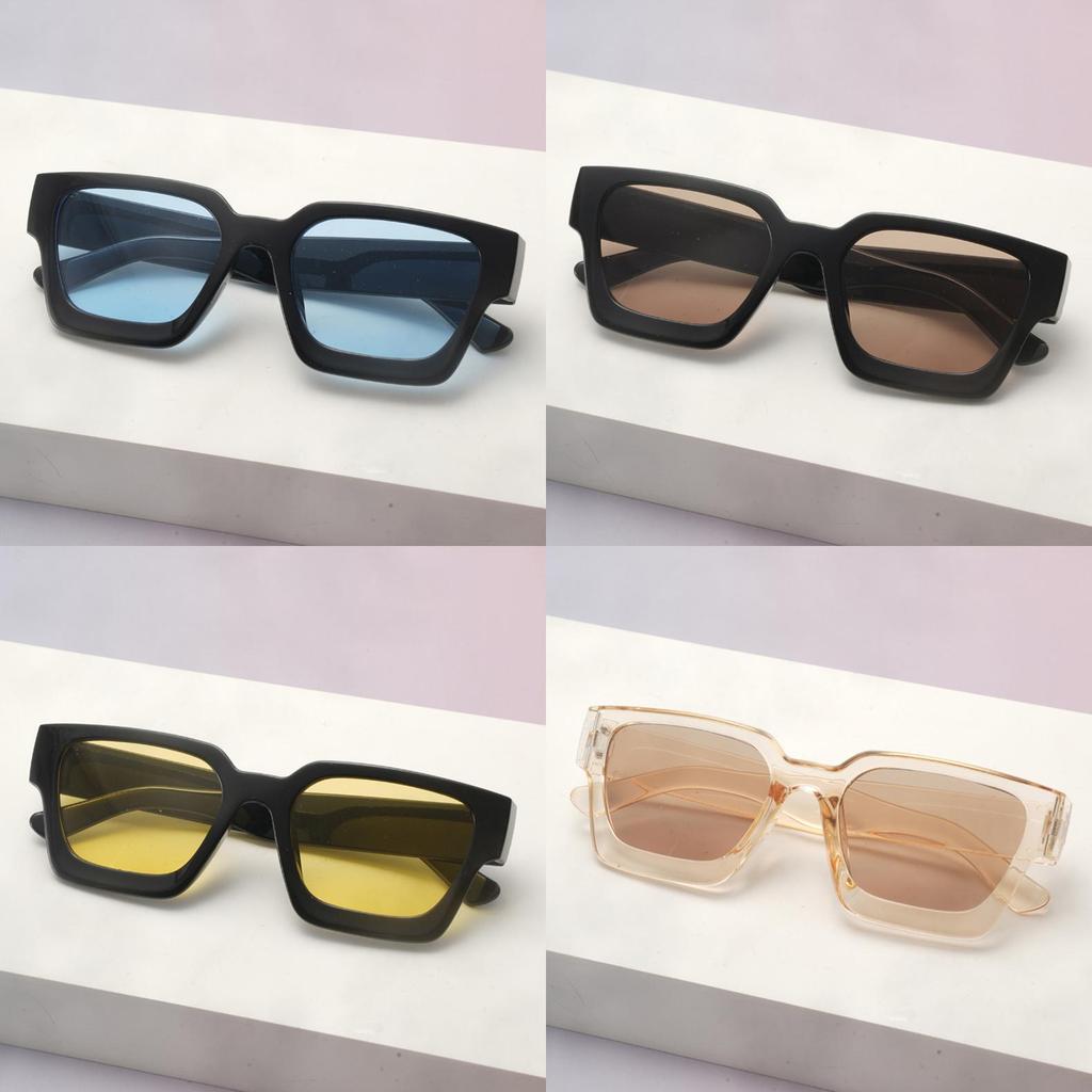 Minimalist Thick Frame Square Sunglasses With Uv400 For Fashionable Women And Men