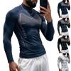 Men's Long Sleeve Workout Shirt Breathable Athletic Top for Gym Running Outdoor Training