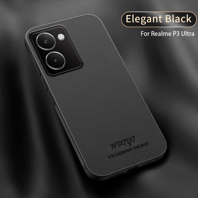 

Роскошный деловой кожаный мягкий чехол-книжка с магнитной застежкой для Realme P3 Ultra P3Ultra Capa Realme P3 Ultra чёрный