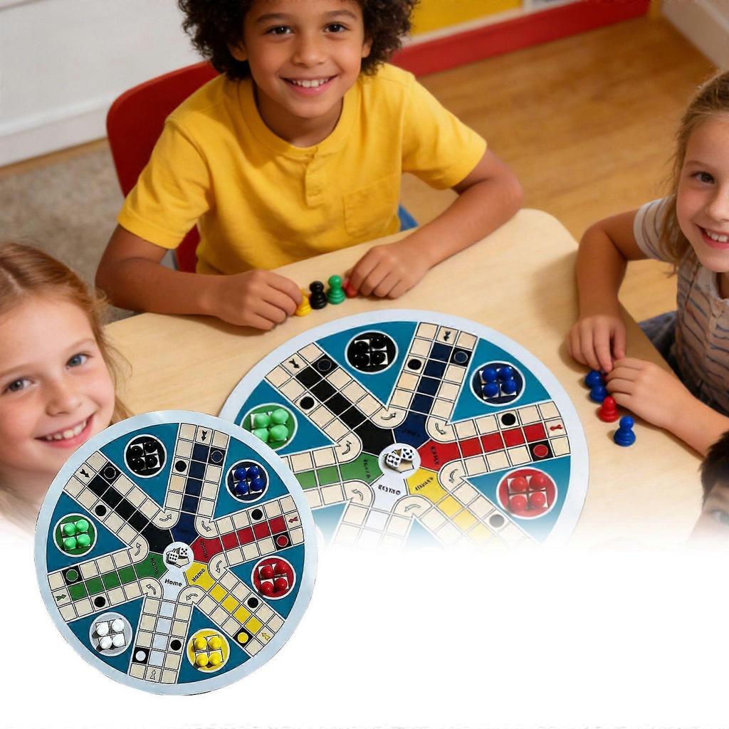 1Set DOWMOO 6-Player Flying Chess Board Game with Dual Dice Set Family Party Interactive Educatio