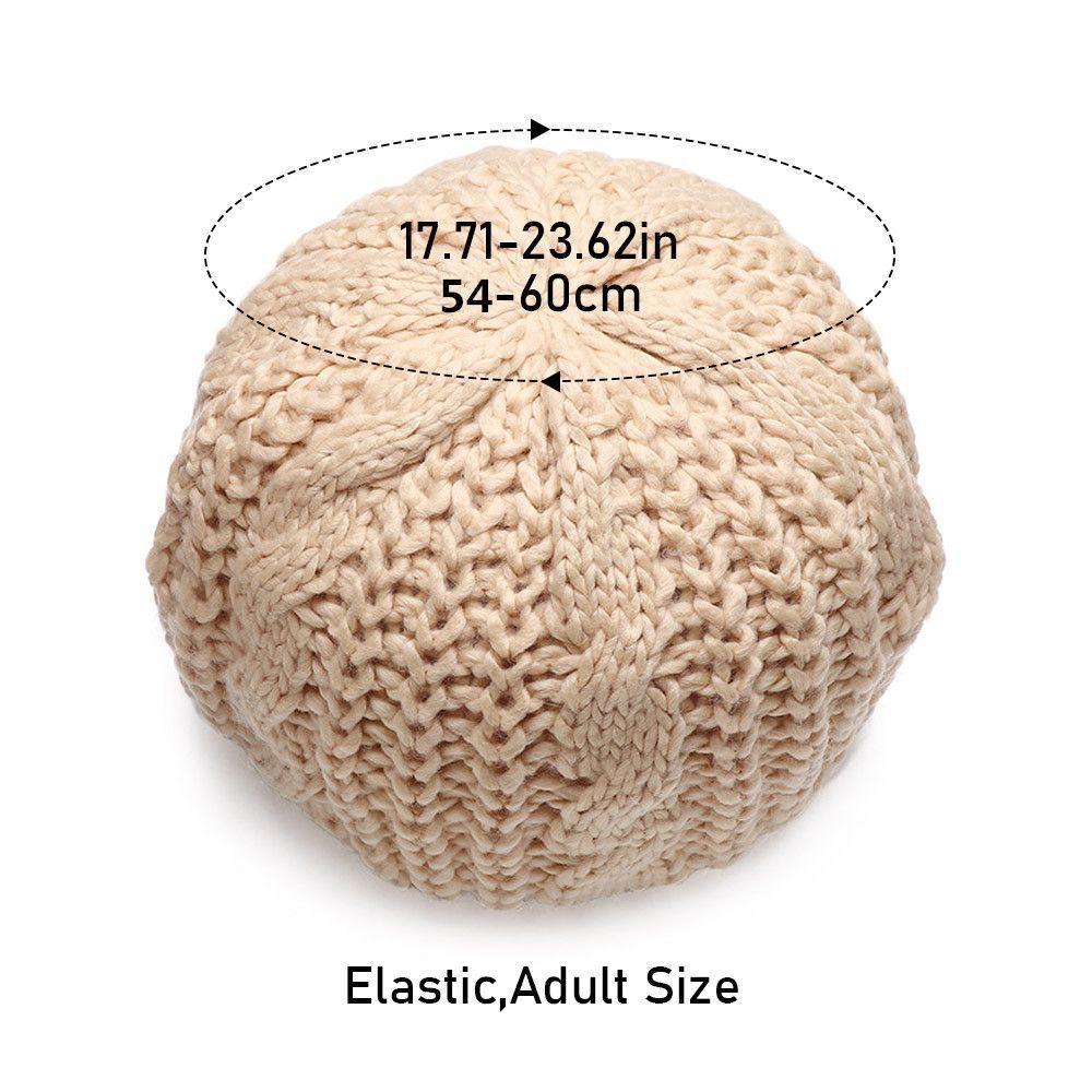 Women Girl Warm Ribbed Elegant Beret Hat Knitted Cap Painter Hat French Artist Cap