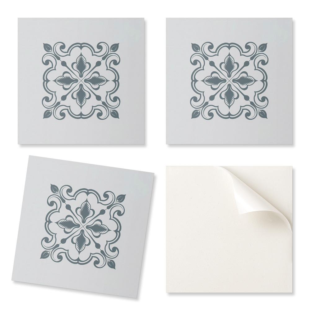 Naklejane Kafelki Z Grafiką Do Przedpokoju Winylowe Wzór Roślinny Z Ornamentami 20X20X20 Cm