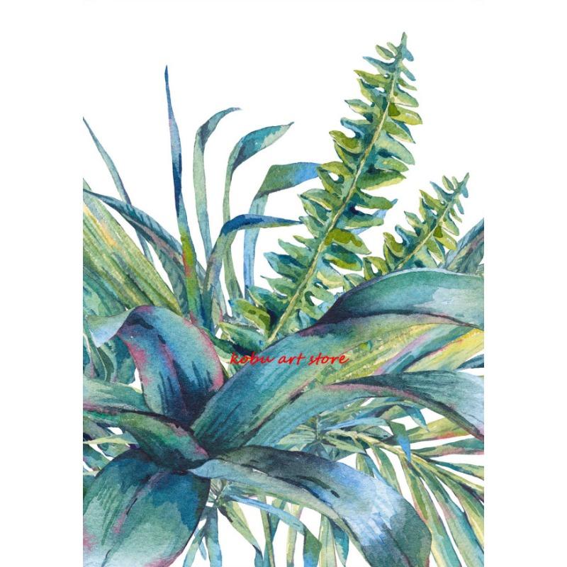 Tropische Palmblatt Blätter Poster Aquarell Botanisch Farn Monstera Druck Leinwand Malerei Wandkunst Bild für Zimmer Heimdekor