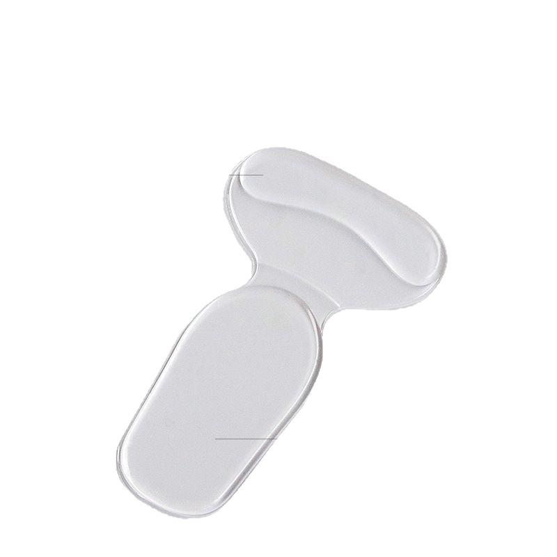 2-in-1 Silicone Heel Liner: T-shaped Anti-abrasion Foot Sticker & Transparent Anti-slip, Anti-pain, Wear-resistant Heel Pad
