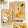 Wood Grain Storage Tray Multi-functional Rectangular Plastic Food Serving Tray Snack Dessert Tray Kitchen Living Room Tea Tray