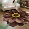 Yousheng Floor Mat Large Size Non-Slip Floral Plush Rug with 3D Visual Effect Easy Maintenance Floor Rug Living Room Bathroom Kitchen Decor