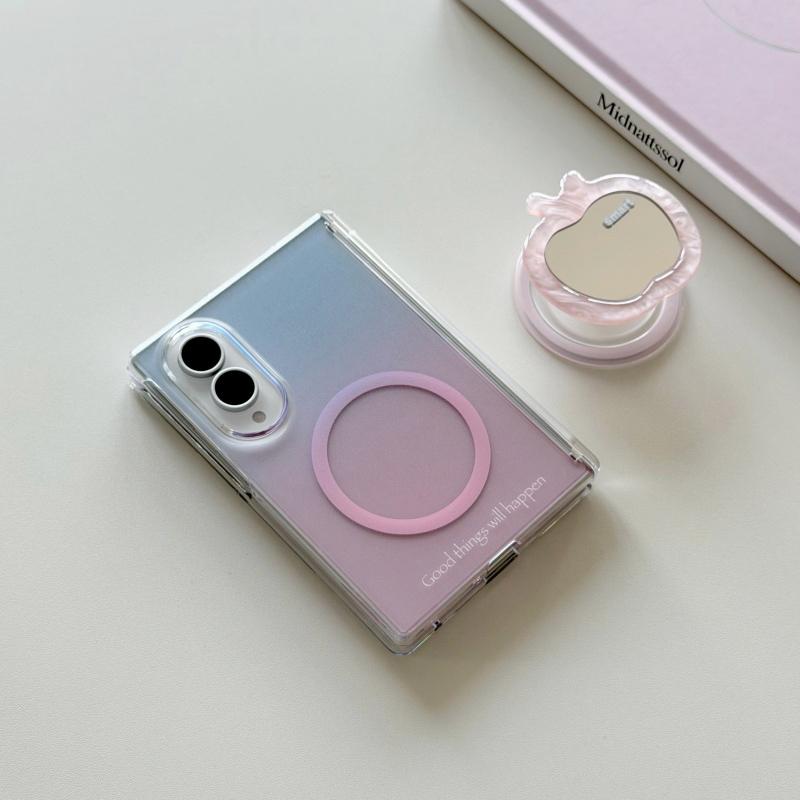 Custodia Magnetica per Telefono Colore Gradiente Coreano Per Samsung Galaxy Z Fold 8 Z Fold8 Cover con Supporto Stand Grip Magsafe Custodie Carine