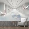 Geometric Space 3d Wallpaper Sky White Cloud Wall Murals Home Decor Background Mural For Living Room Bedroom