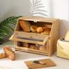Caja de Pan Magnética de Bambú con Tapa - Reutilizable, Organizador Cuadrado de Almacenamiento para Cocina en Encimera