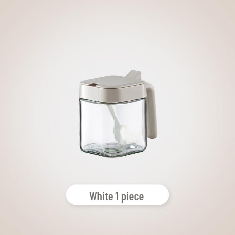 ZISIZ Glass Spice Jar with Spoon Lid
