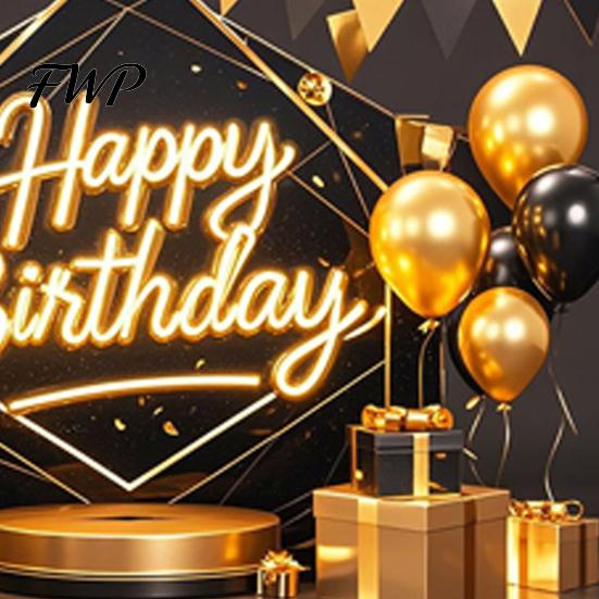 Birthday Party Decoration Happy Banner Backdrop, Photo Background Cloth for Celebration, Reusable Bunting Flag Decor Kids Women, Supplies Double-sided