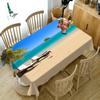 Waterfall Tablecloth Merry Christmas Seascape Pattern Waterproof Thicken Rectangular And Round Table Cloth For Wedding