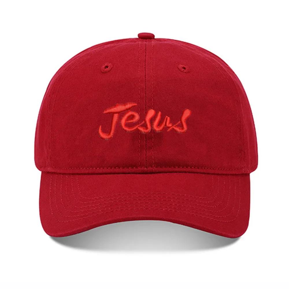 Lyprerazy Baseball Hat Jesus Christian Unisex Embroidery Baseball Cap Washed Cotton Embroidered Adjustable Cap