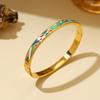 Hot-selling Titanium Steel Enamel Painted Bracelet K Vacuum Electroplating Women's Retro Personalized Oil Drip Titanium Steel Bracelet