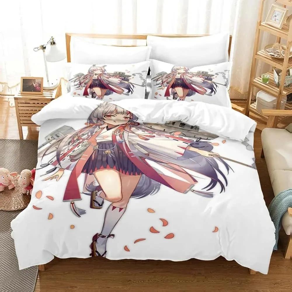 Anime Azur Lane Bedding Set Single Twin Full Queen King Size Bed Set Adult Kid Bedroom Duvet Cover Sets