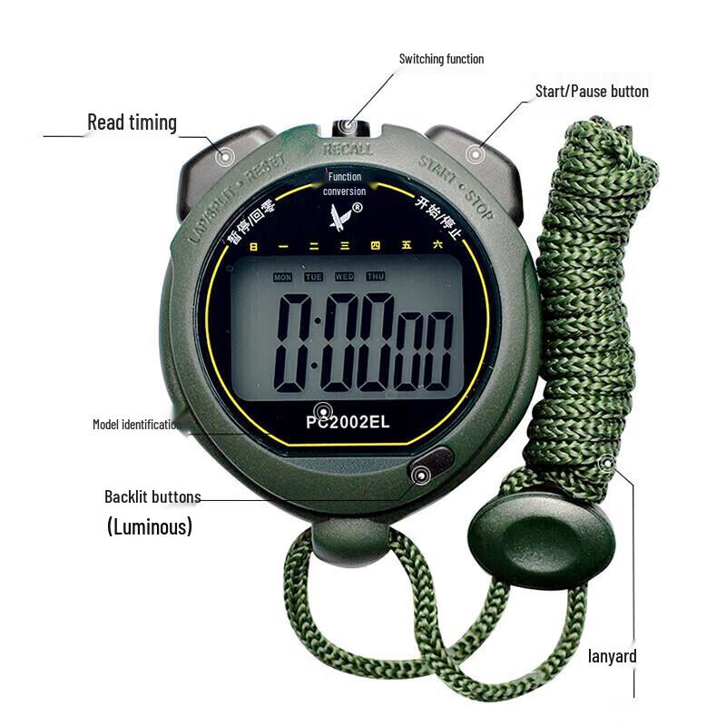 Tianfu PC2002EL Waterproof Luminous Stopwatch