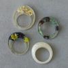 Transparent Resin Ring with Dried Flowers: Elegant, Versatile, European and American Fashion Design